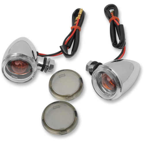 Drag Specialties Mini Deuce Bolt Chrome Marker Lights w/Clear Lens (2040-0530)