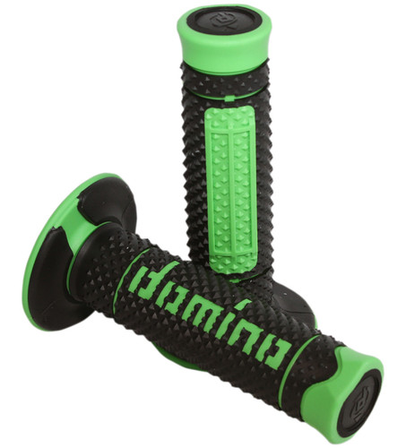 Domino Diamonte Handlebar Grips | Twist Throttle | Black/Green (A26041C4440A7-0)
