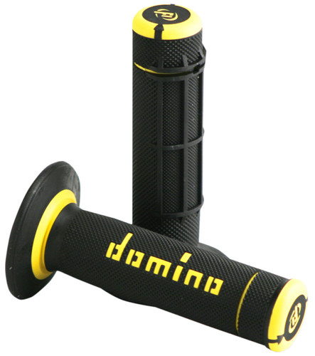 Domino Dually Handlebar Grips | Twist Throttle | Black/Yellow (A02041C4740A7-1)