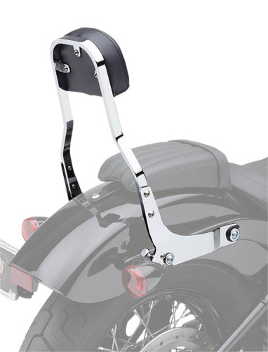 Cobra Detachable Chrome 14" High Backrest Kit w/Squared Black Pad (602-2045)