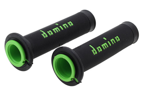 Domino MotoGP Handlebar Grips | Black/Green | Twist Throttle (A01041C4440B7-0)