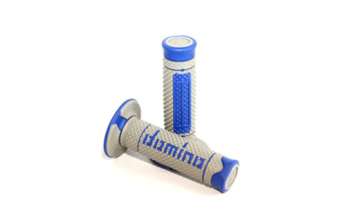 Domino Diamonte Handlebar Grips | Twist Throttle | Gray/Blue (A26041C4852A7-0)