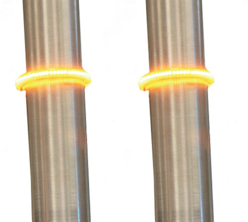 Custom Dynamics Truwrapz 360° LED Fork Lights Amber w/Smoke Lens 41MM (TW41AS)