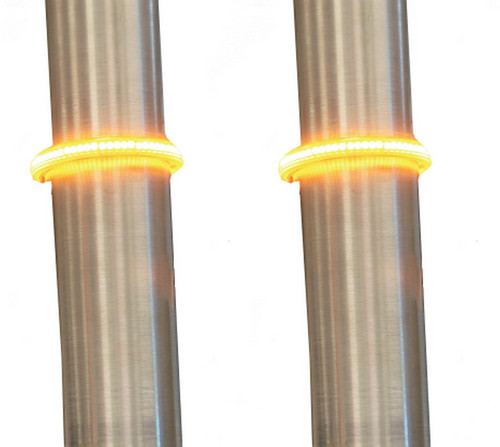 Custom Dynamics Truwrapz 360° LED Fork Lights Amber w/Amber Lens 49MM (TW49AA)