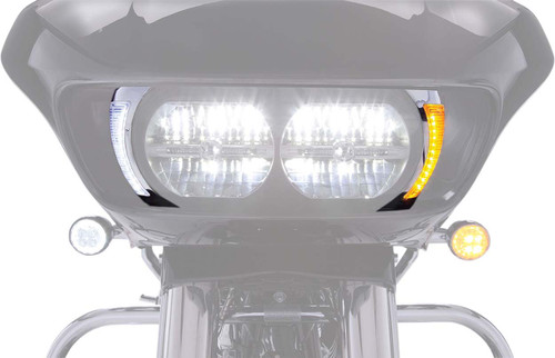Ciro Fang Chrome Headlight Bezel Side Light Kit for '15-up Road Glides (45250)