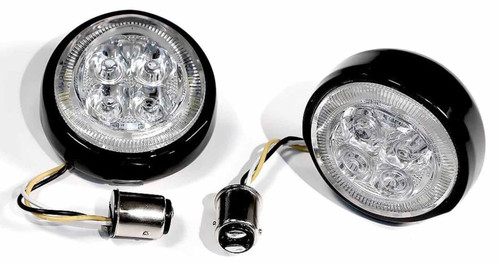 Ciro Fang Turn Signal Light Inserts Black w/Amber LED (45420)