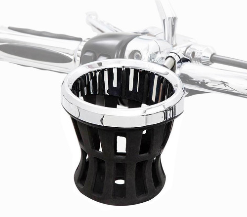 Ciro Chrome Drink Holder w/Chrome Handlebar Mount (50412)