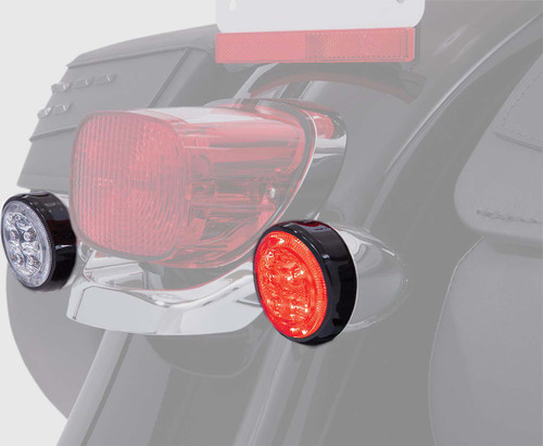 Ciro Fang Turn Signal Light Inserts Rear - Black w/Red LED (45521)