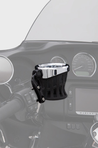 Ciro Chrome Drink Holder w/Black Perch Mount (50411)