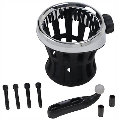 Ciro Chrome Drink Holder w/Black Perch Mount (50411)