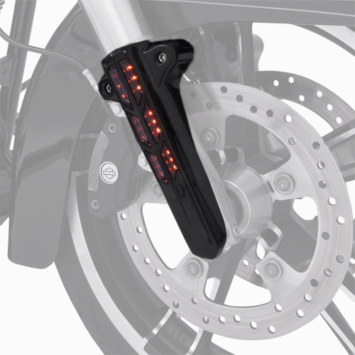 Ciro Black Lower Fork Leg Covers w/Lighted LED (43003)
