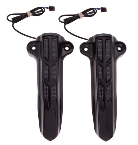 Ciro Black Lower Fork Leg Covers w/Lighted LED (43003)