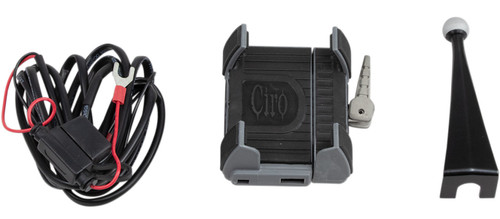 Ciro Smartphone/GPS Holder w/Charger Black w/Fairing Mount (50216)