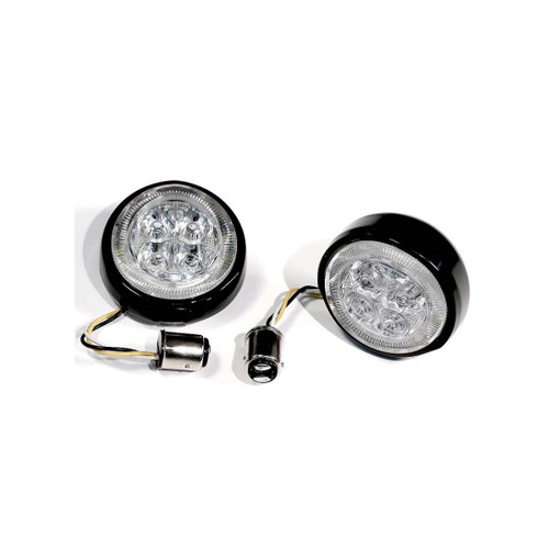 Ciro Fang Turn Signal Light Inserts Rear - Black w/Red LED (45421)