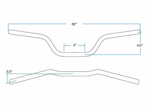 Biltwell Tracker High Smooth Black Handlebar (6009-2012)