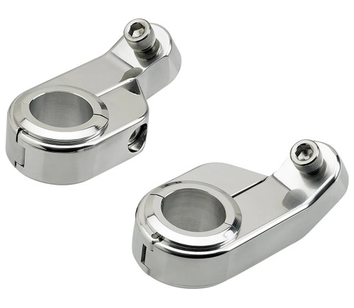 Biltwell Angled Speedo Gauge Mount Bracket Clamps Chrome (6903-105)