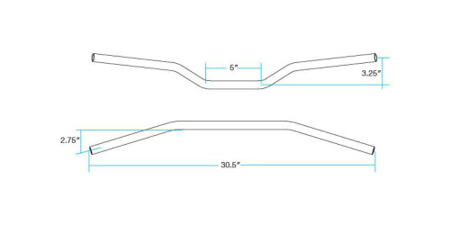 Biltwell Tracker 1" Black Mid-Rise Handlebars (6008-2012)