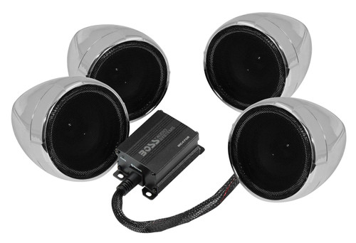 Boss 1000 Watt Bluetooth Chrome Motorcycle Speaker System (MC470B)