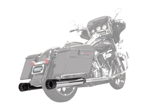 Bassani 4" DNT Straight-Can Chrome Slip-On Mufflers w/Black End Caps (1F72DNT5)
