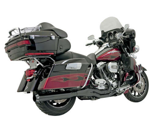 Bassani Road Rage II B4 Series Straight Black 2-into-1 Exhaust System (FLH-757B)