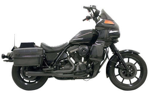 Bassani Road Rage Short 21" Megaphone Black 2-into-1 Exhaust System (1FXRFB)