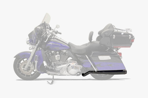 Bassani Pseudo Left Side Black Megaphone Muffler w/Machined Flutes (1F49RB)