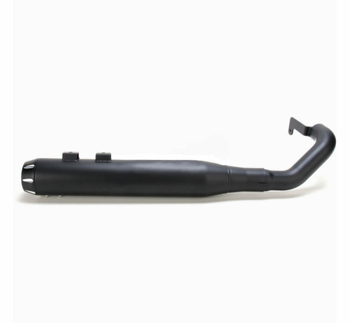 Bassani Pseudo Left Side Black Megaphone Muffler w/Machined Flutes (1F49RB)