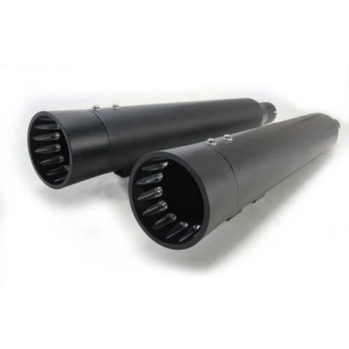Bassani 4" DNT Straight-Can Black Slip-On Mufflers w/Black End Caps (1F7DNT5B)