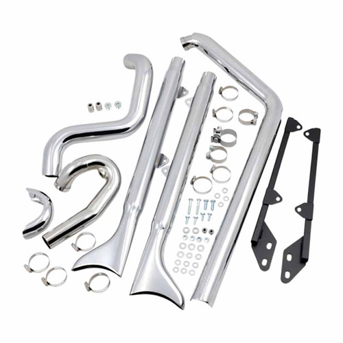 Bassani True-Dual 33" Fishtail Chrome Exhaust System w/Baffles (1S96E-33)