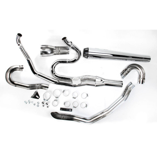 Bassani Road Rage II Megaphone 2-Into-1 Chrome B4 Exhaust System (FLH-747)