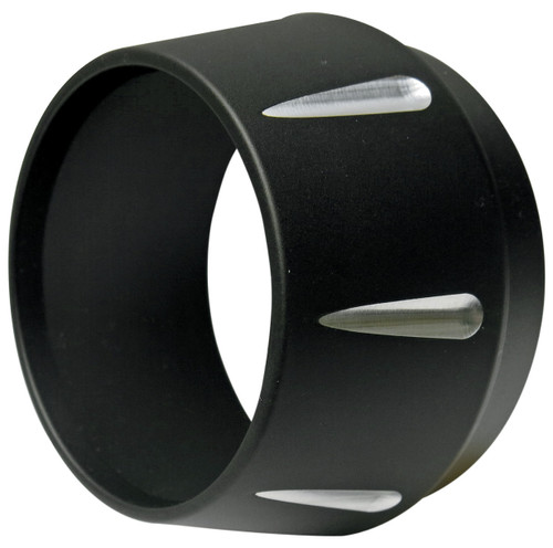 Bassani Megaphone Style Black Billet Contrasting Flutes Muffler End Cap (BESMR)