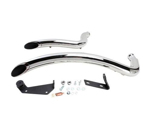 Bassani Radial Sweepers Chrome Exhaust System w/Chrome Heat Shields (1X2FC)