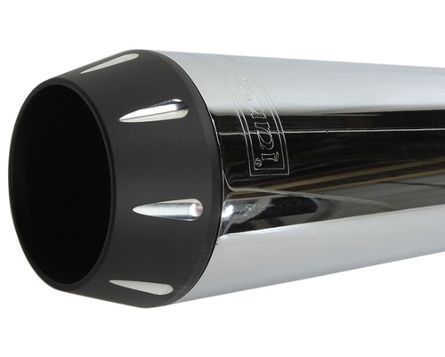 Bassani Road Rage 21" Long Megaphone Chrome 2-into-1 Exhaust System (13311R)