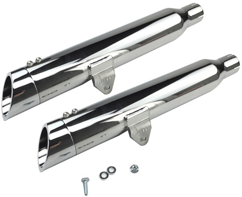 Bassani 3" Chrome Slip-On Mufflers w/Slash-Cut Ends (8S17SC)