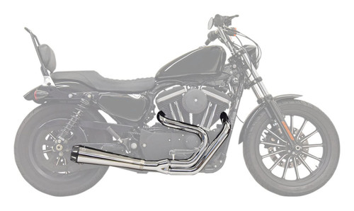 Bassani Road Rage Upswept Megaphone Chrome 2-into-1 Exhaust System (1X52R)