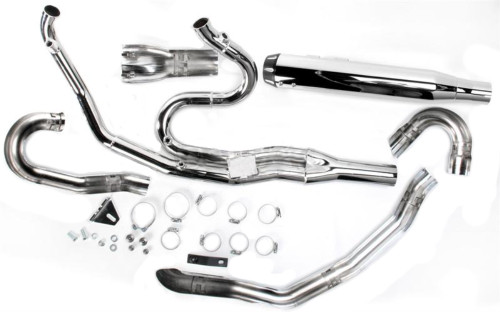 Bassani Road Rage II Straight Chrome B4 Series 2-into-1 Exhaust System (FLH-757)