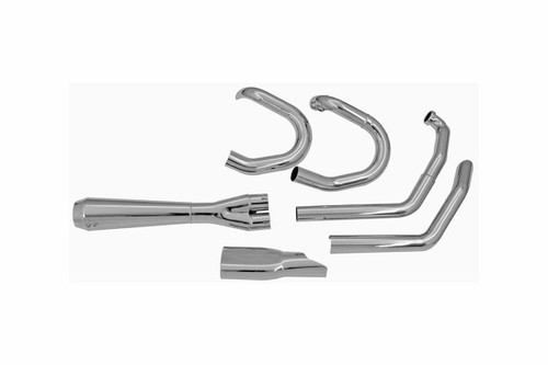 Bassani Road Rage 12" Megaphone Chrome Short 2-into-1 System (1V12J)