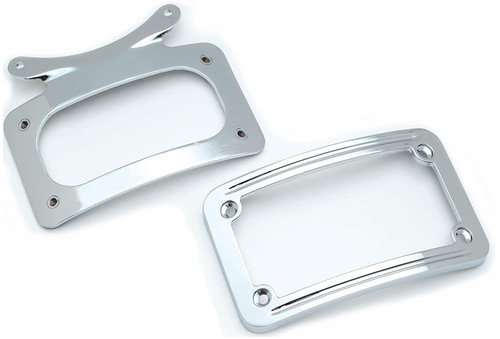 Kuryakyn Curved Chrome License Frame for Bullet Rear Turn Sugnal Bar (3162)