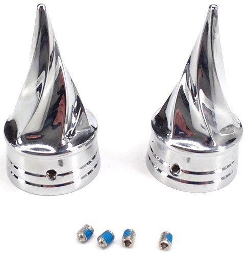 Kuryakyn Front Axle Nut Caps Twisted Point/Chrome (1217)