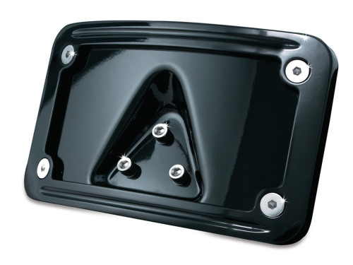 Kuryakyn Curved Laydown Black License Plate Mount (3148)