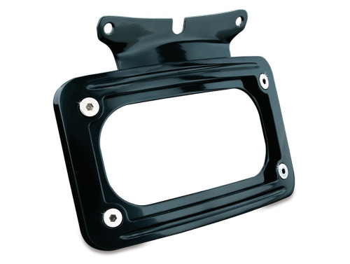 Kuryakyn Curved Laydown License Plate Mount w/Frame Black (3149)