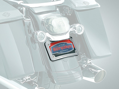 Kuryakyn Curved Laydown Chrome License Plate Frame w/Mount (3163)