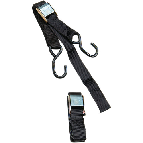 Parts Unlimited 1" HD Cam Buckle Black Tie Downs w/Built-In Assist (3920-0071)