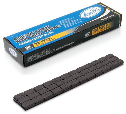 Motion Pro Steel Wheel Weights Black 360pc 1/4oz Weights/90oz Total (08-0453)