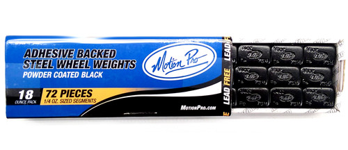 Motion Pro Steel Black Wheel Weights 72pc 1/4oz Weights/18oz Total (08-0455)