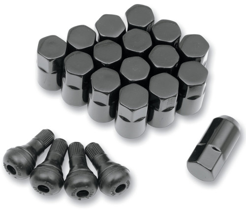 Moose Lug Nuts w/Valve Stems | Black Tapered | 10mm x 1.25 (0232-0204)
