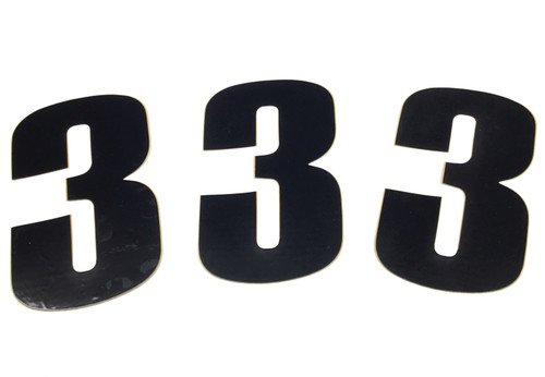 Moose 3-pk Adhesive 6" Race Numbers Black #3 (4310-0663)