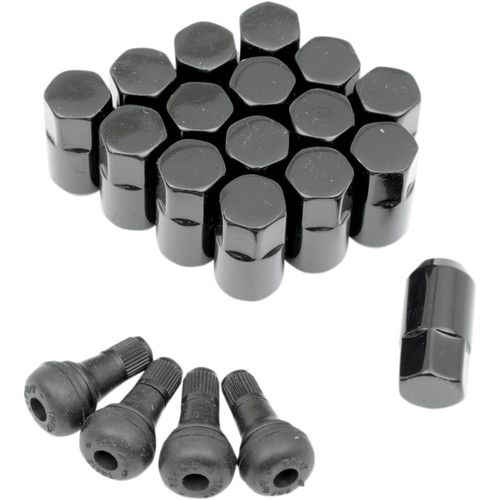 Moose Lug Nuts w/Valve Stems | Black | 3/8"-24 (0232-0206)