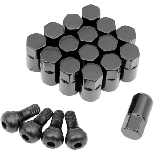 Moose Lug Nuts w/Valve Stems | Black | 12mm x 1.25 (0232-0208)