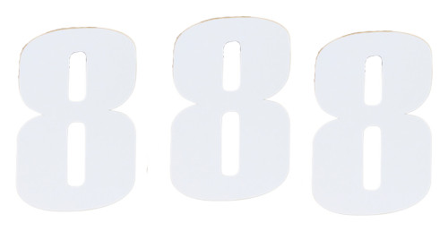 Moose 3-pk Adhesive Race Numbers 4.5" White #8 (4310-0658)